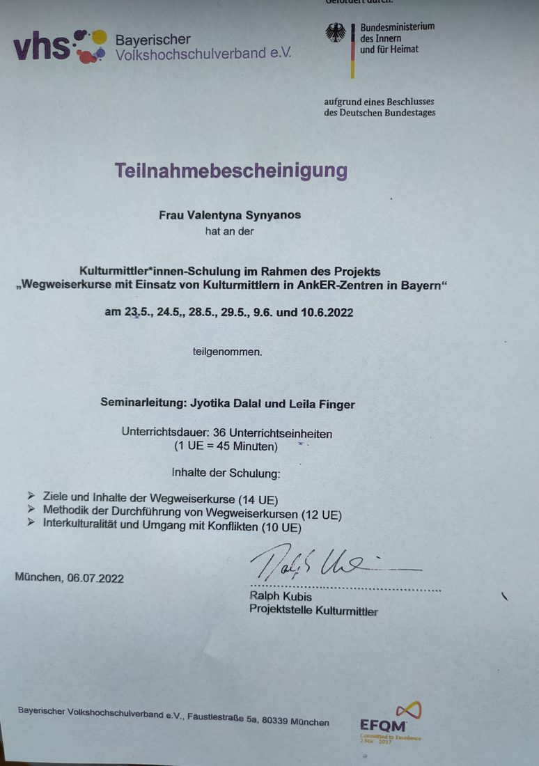 Kulturmittlerinnen-Schulung